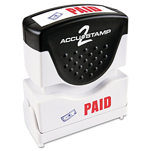 Accustamp2 035535 Pre-Inked Shutter Stamp Paid, Red/Blue Ink, 1 Count