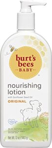 burt’s bees baby lotion for sensitive skin, nourishing baby care, non-irritating, original scent, 12 ounce