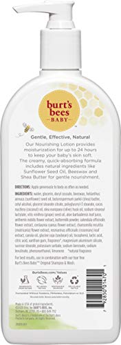 Burt's Bees Baby Lotion for Sensitive Skin, Nourishing Baby Care, Non-Irritating, Original Scent, 12 Ounce