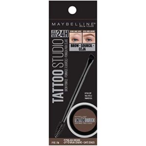 Maybelline TattooStudio Brow Pomade Long Lasting, Buildable, Eyebrow Makeup, Ash Brown, 1 Count