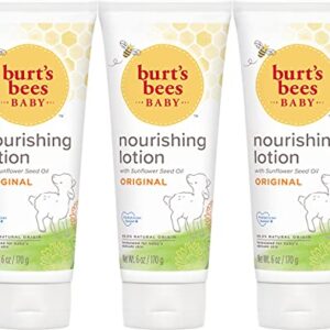 Burt's Bees Baby Nourishing Lotion, Original Scent Baby Lotion - 6 Ounce Tube - Pack of 3