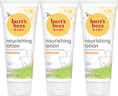 Burt's Bees Baby Nourishing Lotion, Original Scent Baby Lotion - 6 Ounce Tube - Pack of 3