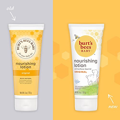 Burt's Bees Baby Nourishing Lotion, Original Scent Baby Lotion - 6 Ounce Tube - Pack of 3