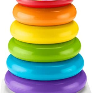 Fisher-Price Giant Rock-a-Stack Baby Toy, 14+ Inches Tall, Multi-Color Ring Stacking Toy for Infants and Toddlers