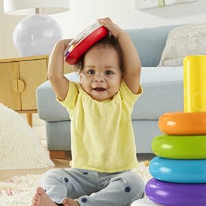 Fisher-Price Giant Rock-a-Stack Baby Toy, 14+ Inches Tall, Multi-Color Ring Stacking Toy for Infants and Toddlers