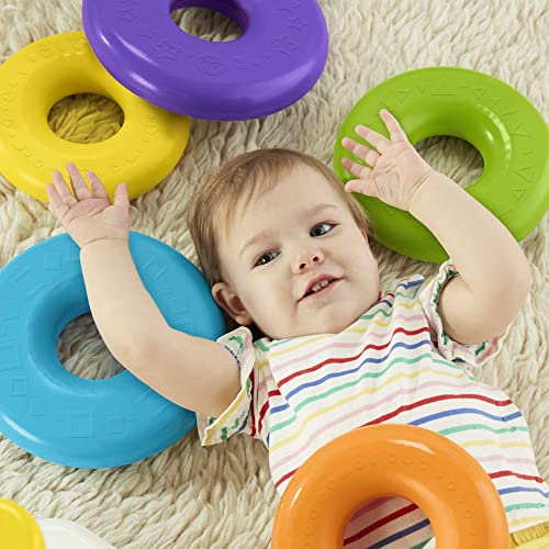 Fisher-Price Giant Rock-a-Stack Baby Toy, 14+ Inches Tall, Multi-Color Ring Stacking Toy for Infants and Toddlers