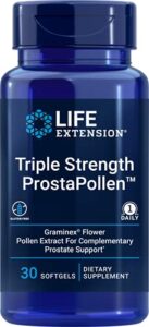 life extension triple strength prosta pollen – prostate health – 1 daily – gluten-free – 30 softgels