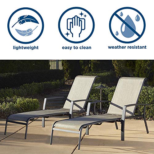 Cosco Outdoor Chaise Lounge Chair, Adjustable, 2 Pack, Dark Brown