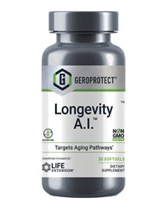 life extension geroprotect longevity a.i. – anti-aging supplement with gamma-linolenic acid (gla) from borage seed oil and ginseng extract for stem cell health –gluten-free, non-gmo – 30 softgels