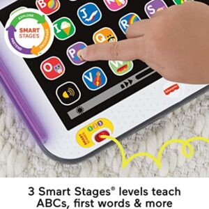 Fisher-Price Laugh & Learn Toddler Learning Toy Smart Stages Tablet With Educational Music & Lights For Ages 1+ Years, Gray