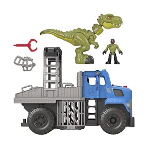 Imaginext Jurassic World Dominion Break Out Dino Hauler Vehicle with T. Rex Dinosaur 5-Piece Playset for Ages 3+ Years