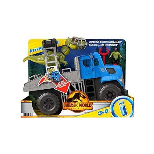 Imaginext Jurassic World Dominion Break Out Dino Hauler Vehicle with T. Rex Dinosaur 5-Piece Playset for Ages 3+ Years