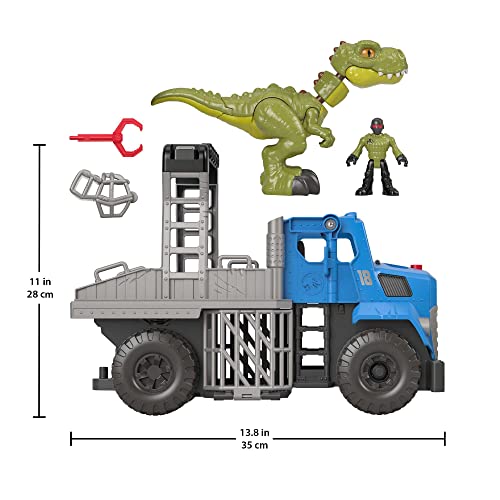 Imaginext Jurassic World Dominion Break Out Dino Hauler Vehicle with T. Rex Dinosaur 5-Piece Playset for Ages 3+ Years