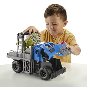 Imaginext Jurassic World Dominion Break Out Dino Hauler Vehicle with T. Rex Dinosaur 5-Piece Playset for Ages 3+ Years