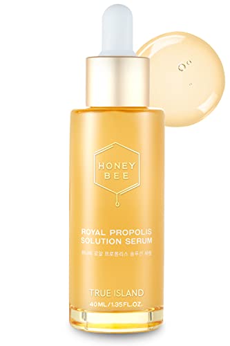 TRUE ISLAND Honey Bee Royal Propolis Serum | Korean Face Serum for Dry Skin & Sensitive Skin | Hydrating Serum for Face Skin Care | Korean Essence for Face Beauty Serum (Pack of 1, 1.35 Fl. oz)