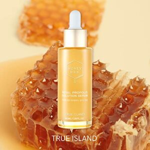 TRUE ISLAND Honey Bee Royal Propolis Serum | Korean Face Serum for Dry Skin & Sensitive Skin | Hydrating Serum for Face Skin Care | Korean Essence for Face Beauty Serum (Pack of 1, 1.35 Fl. oz)