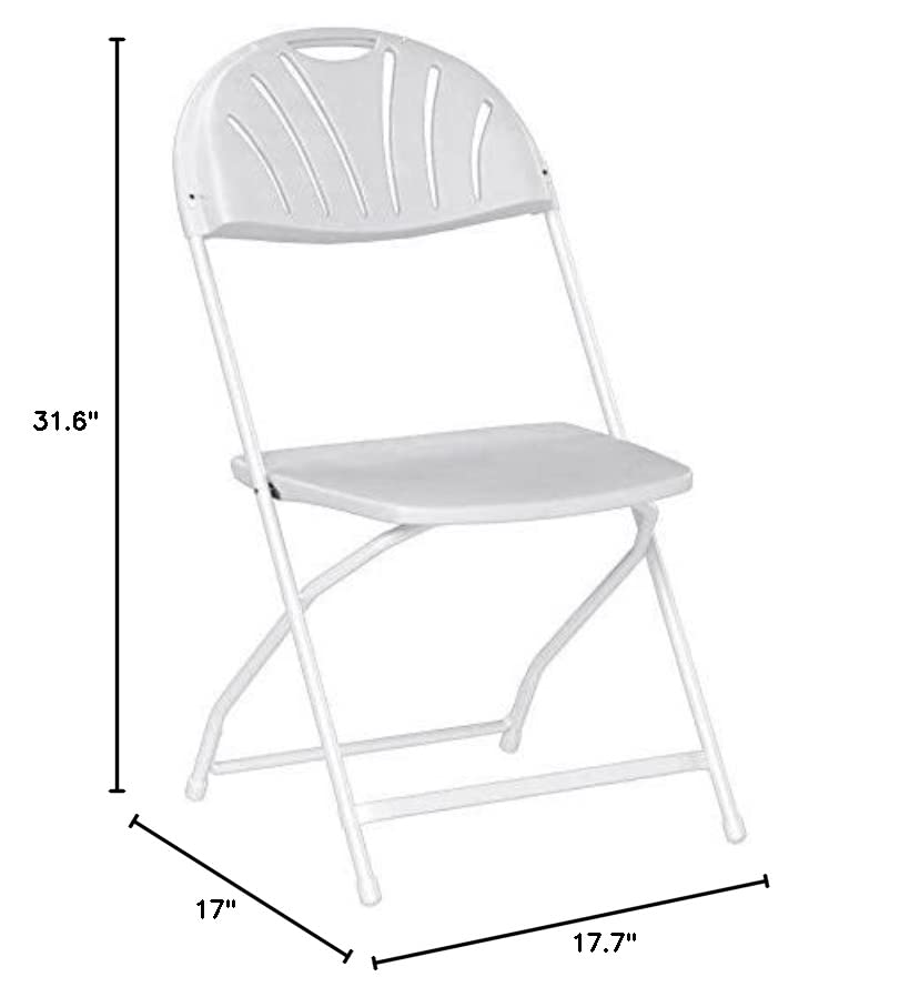 Cosco Folding Chair, 8 Pack, White