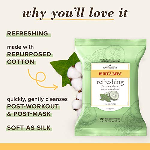 Burt's Bees Sensitive Facial Cleansing Towelettes with Cucumber and Mint - 30 Count