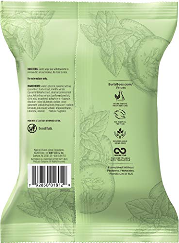 Burt's Bees Sensitive Facial Cleansing Towelettes with Cucumber and Mint - 30 Count