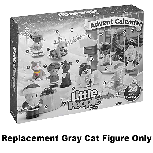 F-Price Replacement Part for Fisher-Price Little People Advent Calender GLK12 & DGF96 Replacement Gray Cat Figure