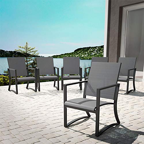 Cosco Outdoor Living Cosco Outdoor Furniture Dining Chairs, Light Gray