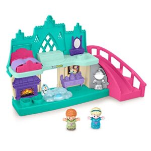 disney frozen toddler toy little people arendelle castle playset with lights & sounds plus anna & elsa figures for ages 18+ months