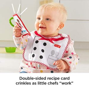 Fisher-Price Cutest Chef Gift Set, 4 cooking-themed baby toys with wearable bib and teether for babies ages 3 months and older