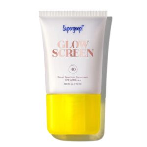 Supergoop! Glowscreen - SPF 40-0.5 fl oz - Glowy Primer + Broad Spectrum Sunscreen - Adds Instant Glow - Helps Filter Blue Light - Boosts Hydration with Hyaluronic Acid, Vitamin B5 & Niacinamide