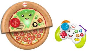 fisher-price laugh & learn game and pizza party gift set of 2 toys with lights, music and learning content for baby and toddlers ages 6-36 months