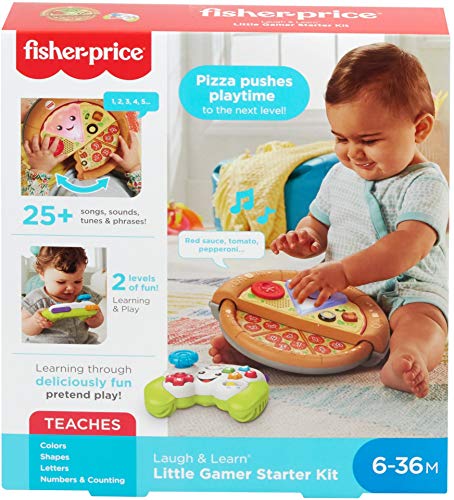 Fisher-Price Laugh & Learn Game and Pizza Party Gift Set of 2 toys with lights, music and learning content for baby and toddlers ages 6-36 months