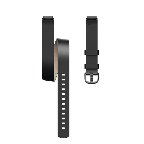 Fitbit Luxe,Horween® Leather Double Wrap Accessory Band in Black, Official Product, One Size