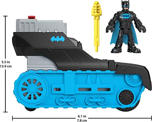 Imaginext DC Super Friends Batman Toy, Bat-Tech Tank with Light-Up Figure & Projectile Launcher for Preschool Kids Ages 3+ Years