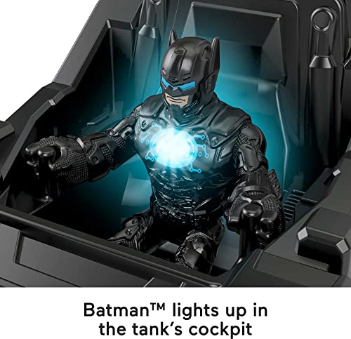 Imaginext DC Super Friends Batman Toy, Bat-Tech Tank with Light-Up Figure & Projectile Launcher for Preschool Kids Ages 3+ Years