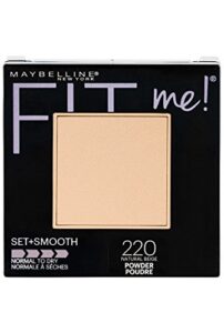 maybelline new york fit me set + smooth powder makeup, natural beige, 0.3 oz.