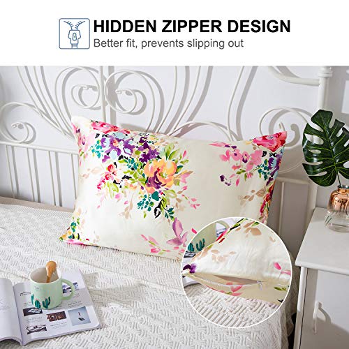 SLPBABY Silk Pillowcase for Hair and Skin with Hidden Zipper Print (Standard, Pattern5)