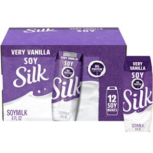 silk shelf-stable soy milk singles, very vanilla, dairy-free, vegan, non-gmo project verified, 8 oz. (pack of 12)