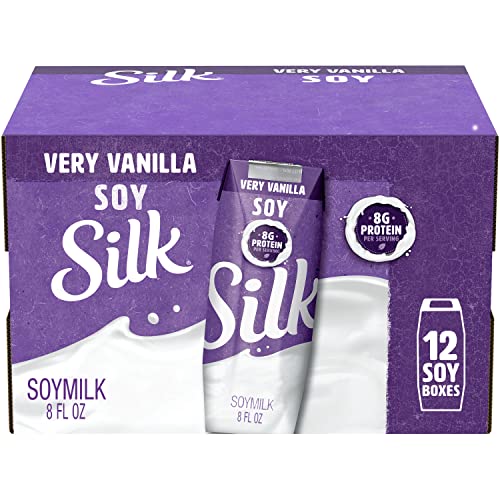 Silk Shelf-Stable Soy Milk Singles, Very Vanilla, Dairy-Free, Vegan, Non-GMO Project Verified, 8 oz. (Pack of 12)