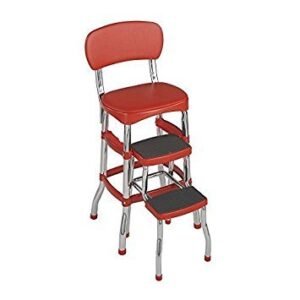 cosco 2-step stool | 3 ft. aluminum 225 lb. load capacity retro chair by cosco