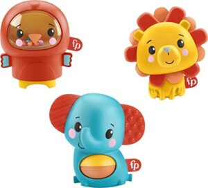 fisher-price busy buddies gift set jungle animal infant activity toys with sensory details for baby ages 6 months and older