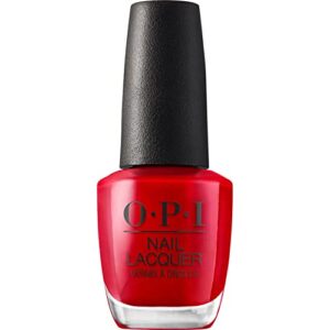 opi nail lacquer, opaque & vibrant crème finish red nail polish, up to 7 days of wear, chip resistant & fast drying, big apple red, 0.5 fl oz