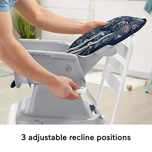 Fisher-Price Spacesaver Simple Clean High Chair Baby To Toddler Portable Dining Seat With Removable Tray Liner, Moonlight Forest [Amazon Exclusive]