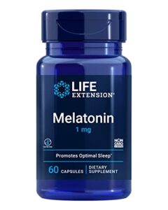 life extension melatonin 1 mg – for restful night, hormone balance, and immune health – sleep aid melatonin supplements – immediate release – gluten-free, non-gmo – 60 capsules