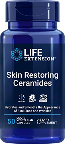 Life Extension Skin Restoring Ceramides, 50 Veg Capsules - Vegan Phytoceramide Supplement