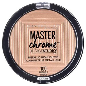 maybelline master chrome metallic highlighter powder, molten gold, 1 count