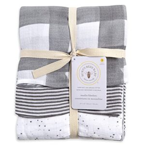 burt’s bees baby – swaddles, muslin cotton baby blankets, 3-pack, multipurpose lightweight & breathable 100% organic cotton