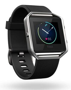 fitbit blaze smart fitness watch,time display black, silver, large (6.7 – 8.1 inch)