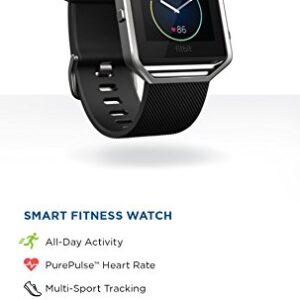 Fitbit Blaze Smart Fitness Watch,Time Display Black, Silver, Large (6.7 - 8.1 Inch)