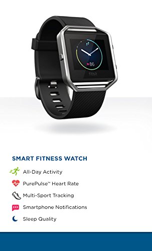 Fitbit Blaze Smart Fitness Watch,Time Display Black, Silver, Large (6.7 - 8.1 Inch)