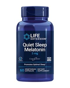 life extension quiet sleep melatonin – immediate-release melatonin supplement with vitamin c, b12 and inositol – for restful sleep & hormone balance – gluten-free, non-gmo – 60 capsules