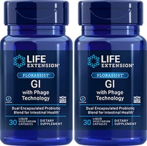 life extension florassist gi with phage technology (60 liquid capsules)